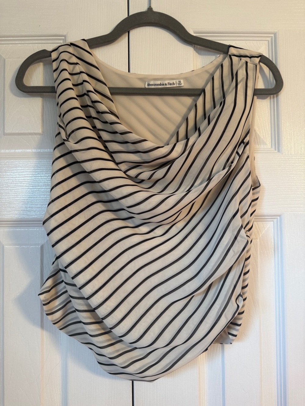 Abercrombie & Fitch Cowl Neck Striped Top